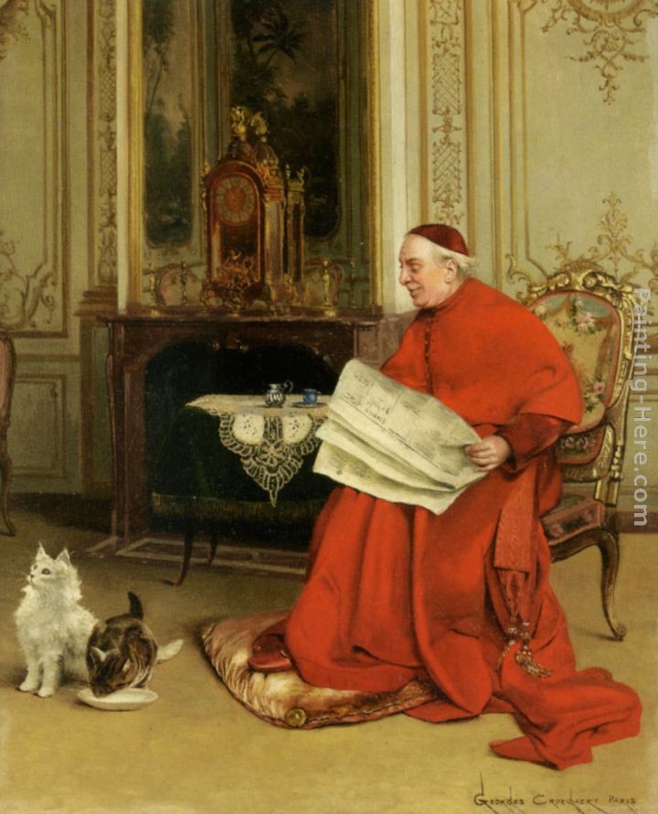 Georges Croegaert Reading the News